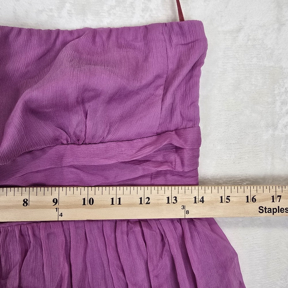 J. CREW Taryn SILK Chiffon Dress Strapless Holiday Party Cocktail Size 6 - Picture 4 of 9